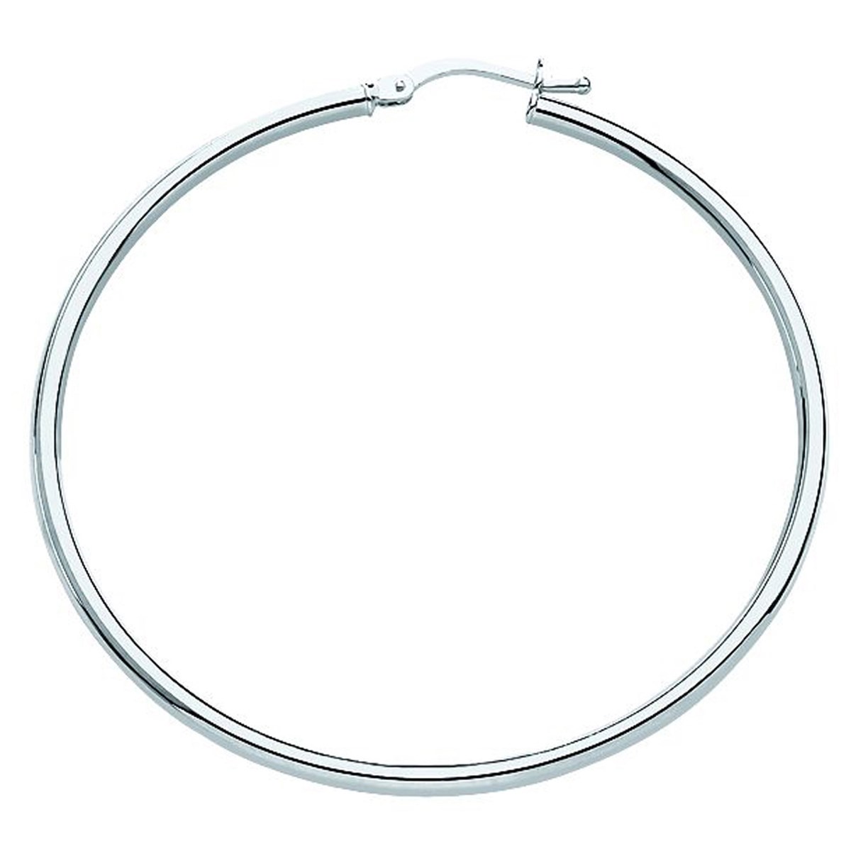 Boucles d'oreilles créoles or blanc 18 carats 45 mm