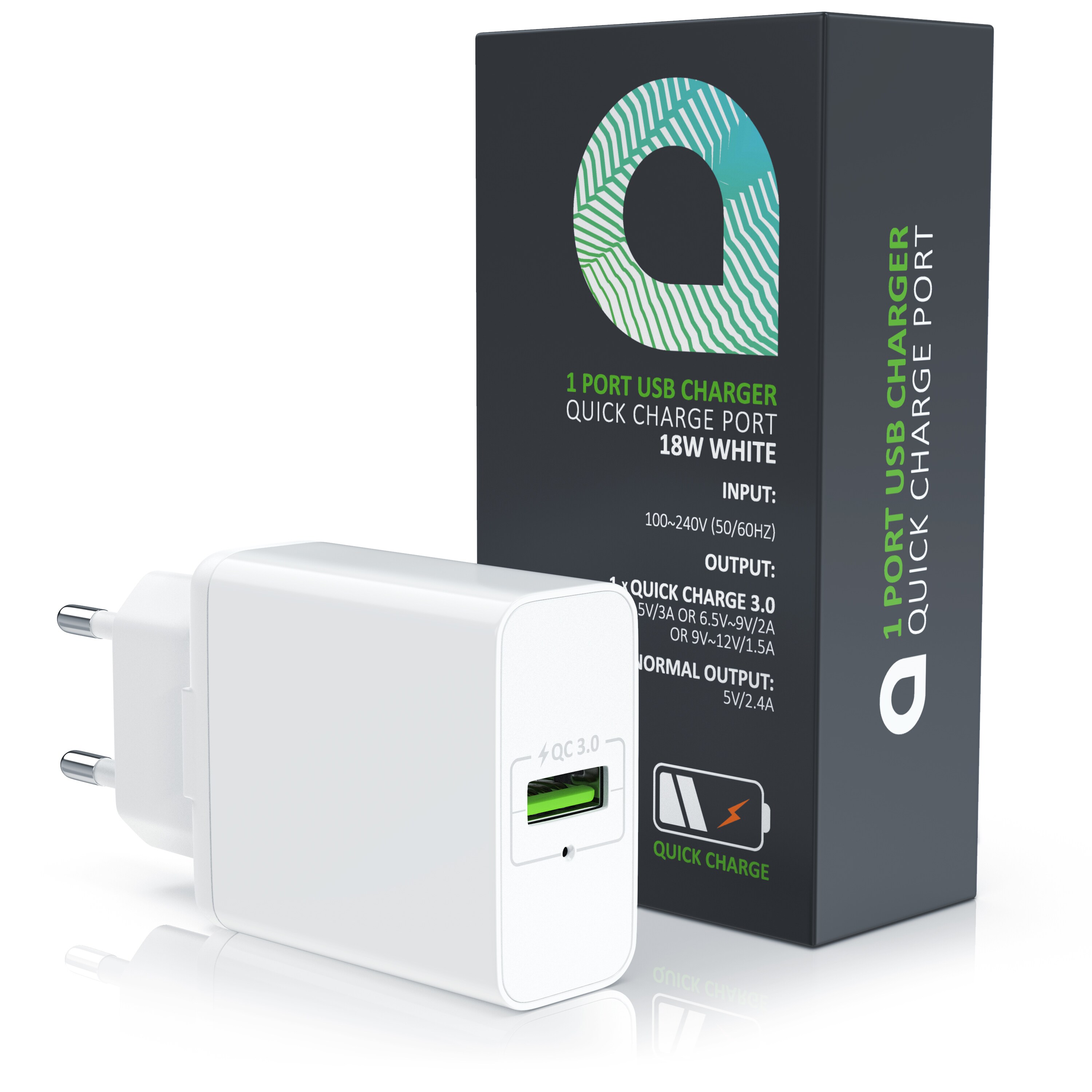 Aplic USB Ladegerät mit Schnellladefunktion - Netzteil mit Quick Charge 3.0 - Smart Charge Solid Charge Laden - für Handys, Smartphones, Tablets UVM.