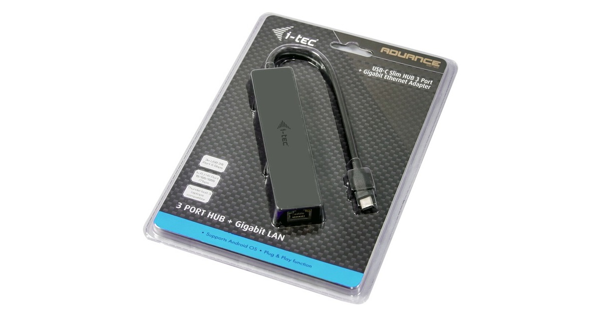 i-tec3-Port USB-C Slim + Gigabit Lan usb-hub