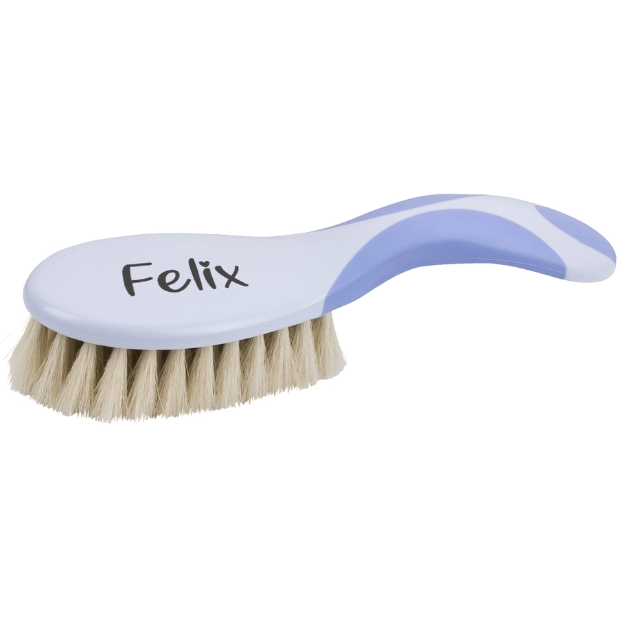 Schnullireich Geschenkset mit Namen NUK Babybürste + Baby Halstuch (Junge) Blau