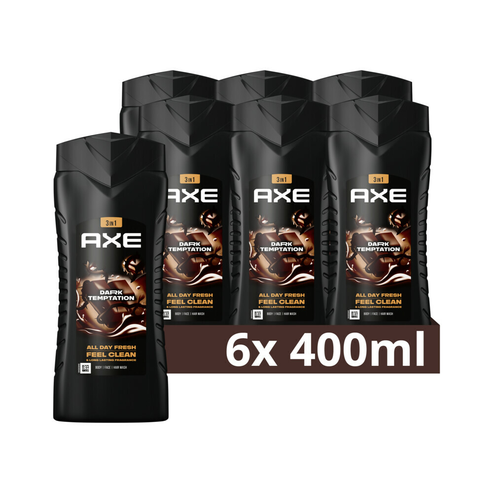 6x Axe 3-in-1 Douchegel XL Dark Temptation400 ml