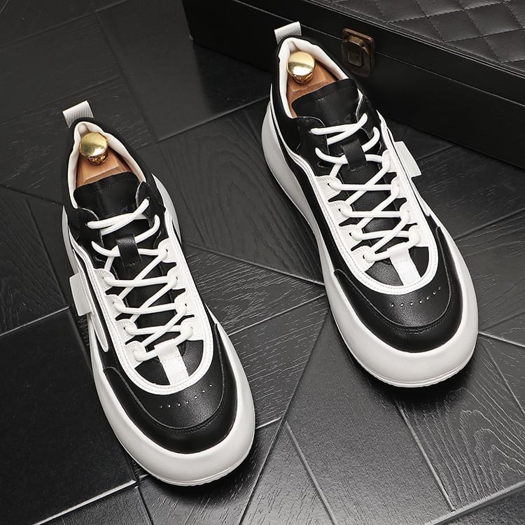 Mr Ozera - Platform veterschoenen van imitatieleer
