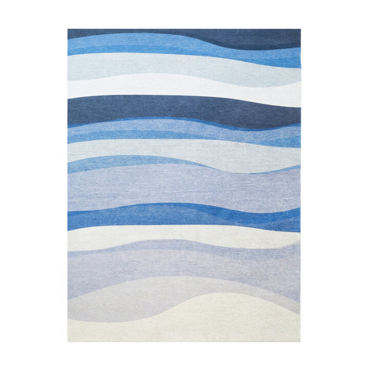 Geometrisch vloerkleed - Swing Waves Blauw
