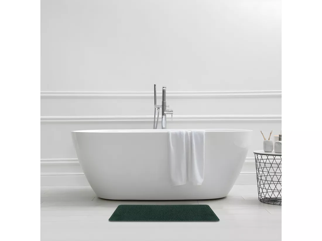Tapis de bain uni en polyester cactus 50x80cm