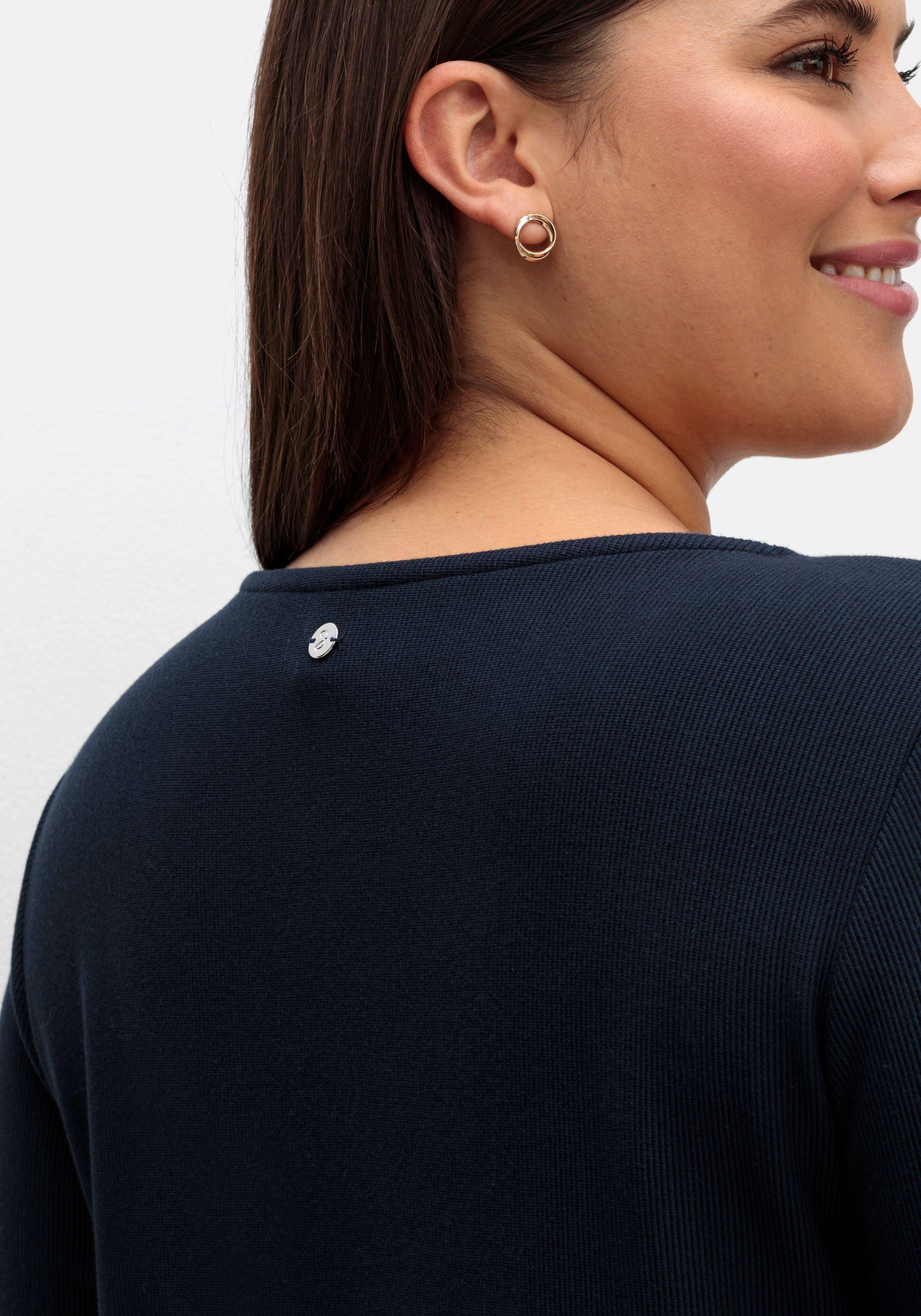 3/4-Arm-Shirt aus Rippjersey, mit Kellerfalte, in A-Linie