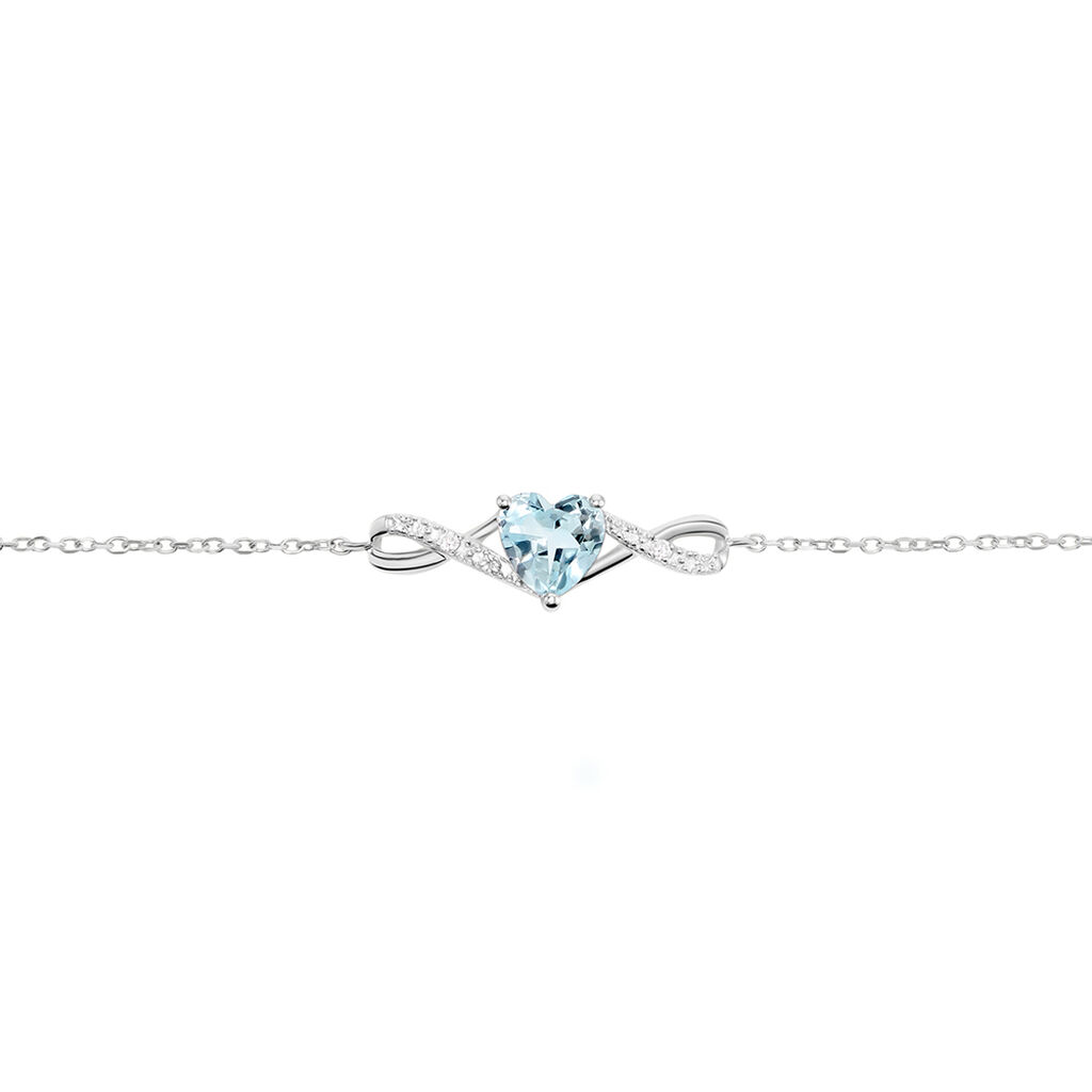 Bracelet Clothilde Or Blanc Topaze Oxyde De Zirconium