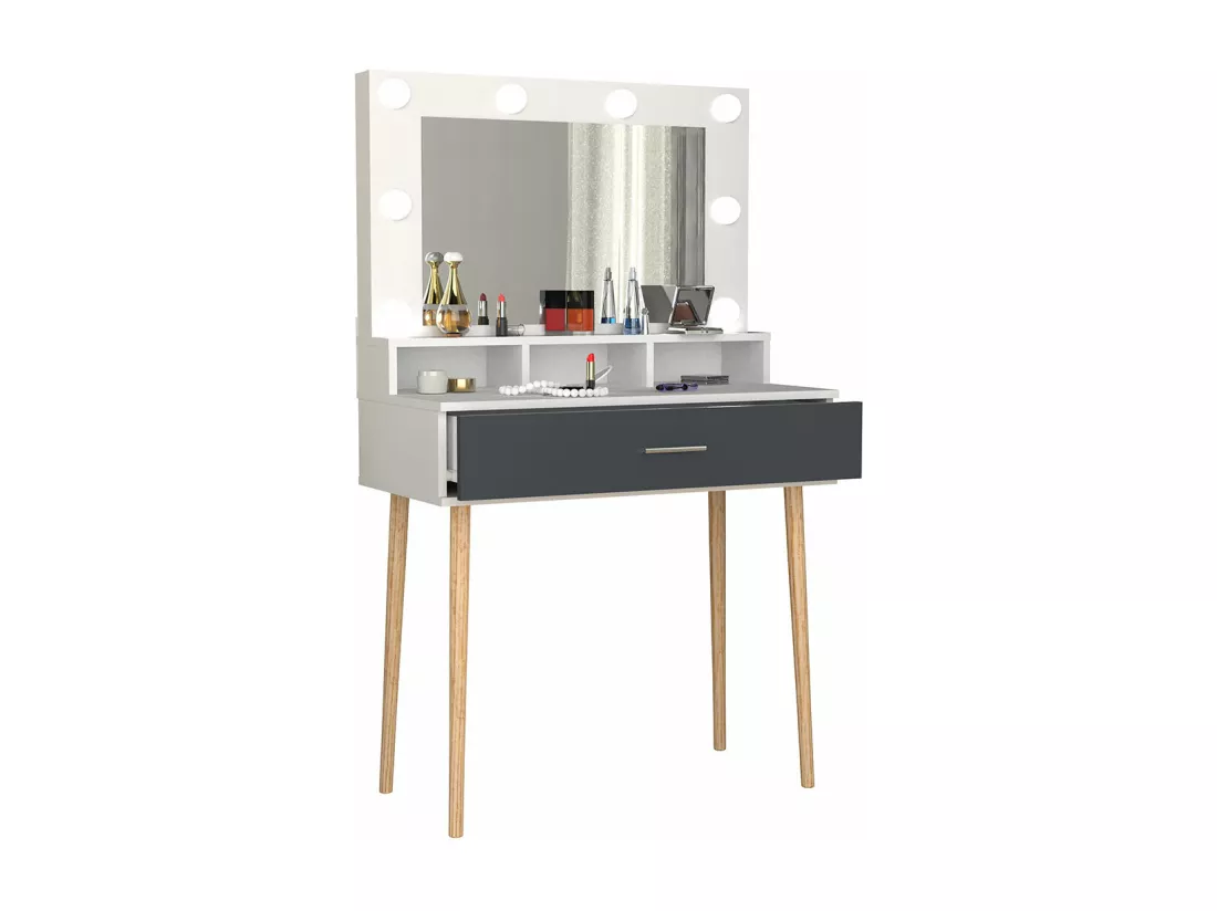 Coiffeuse miroir tiroir Lindas