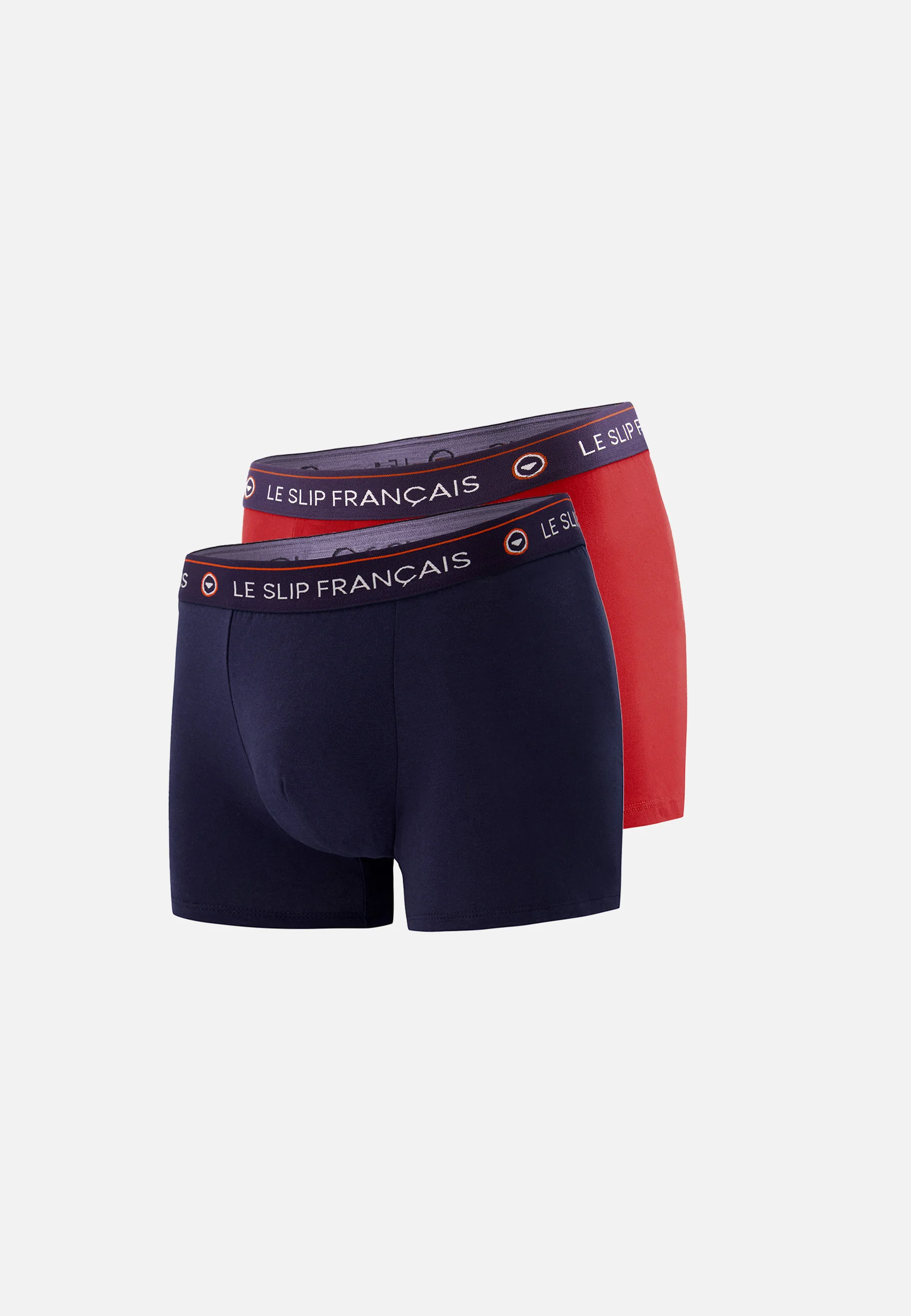 Duo de boxers en coton-Pack Duo Boxer Redoutable Marine et Rouge