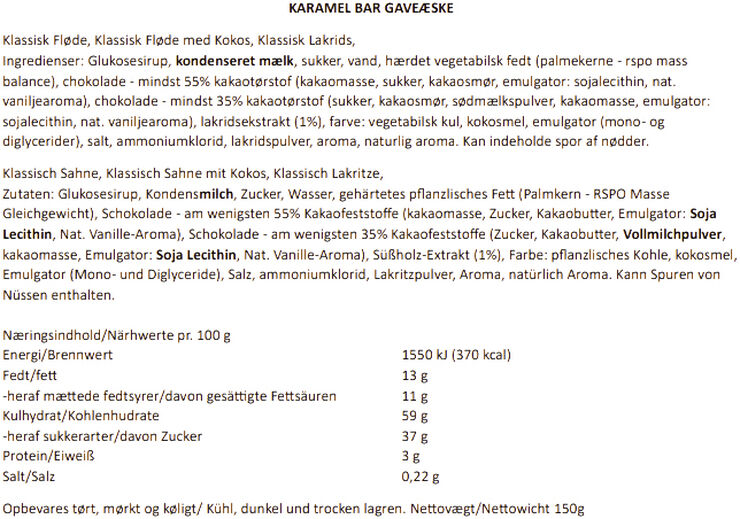 Karamel Kompagniet Karamel bar- Gaveæske 3 stk