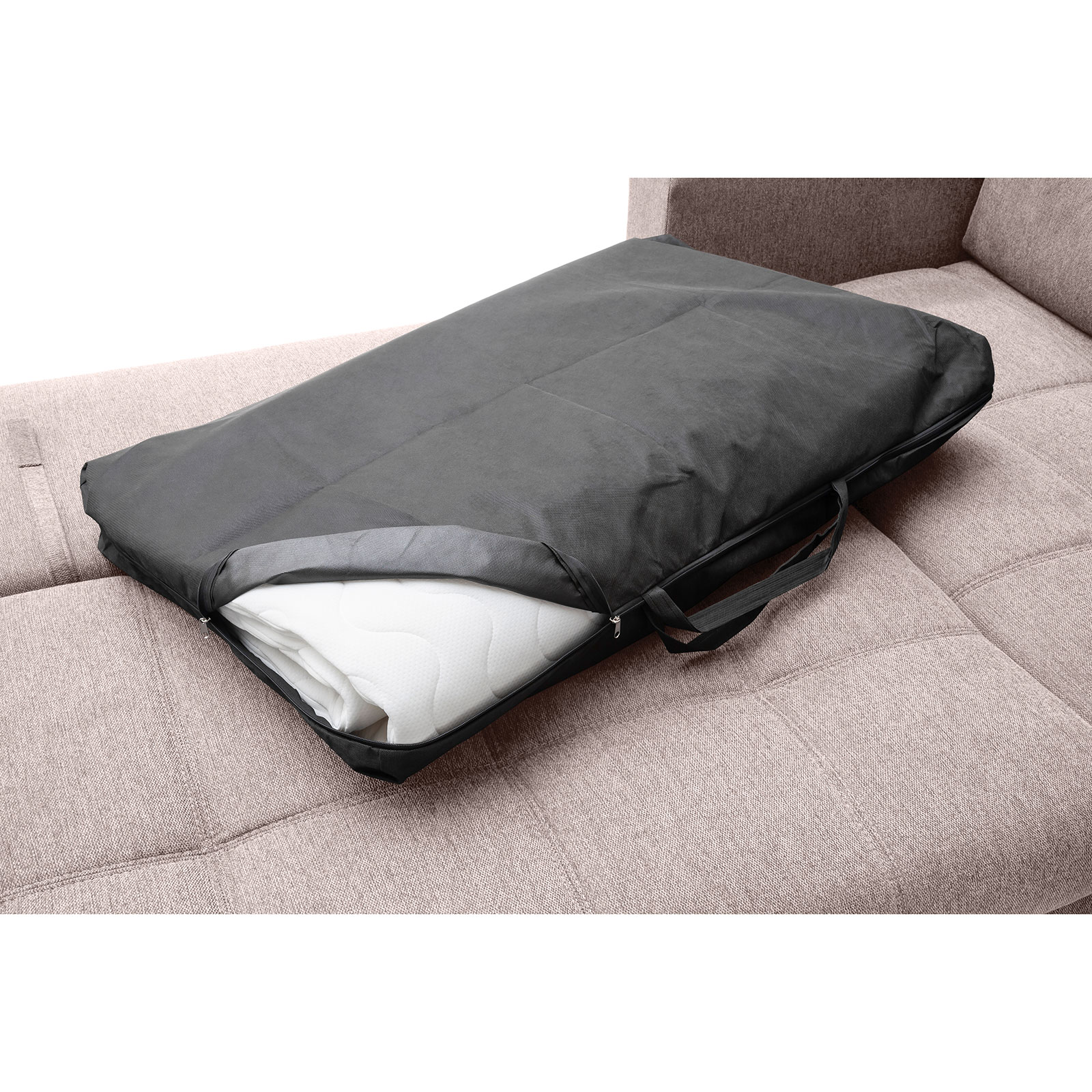 Ecksofa - taupe - Boxspringaufbau - Dauerschläfer