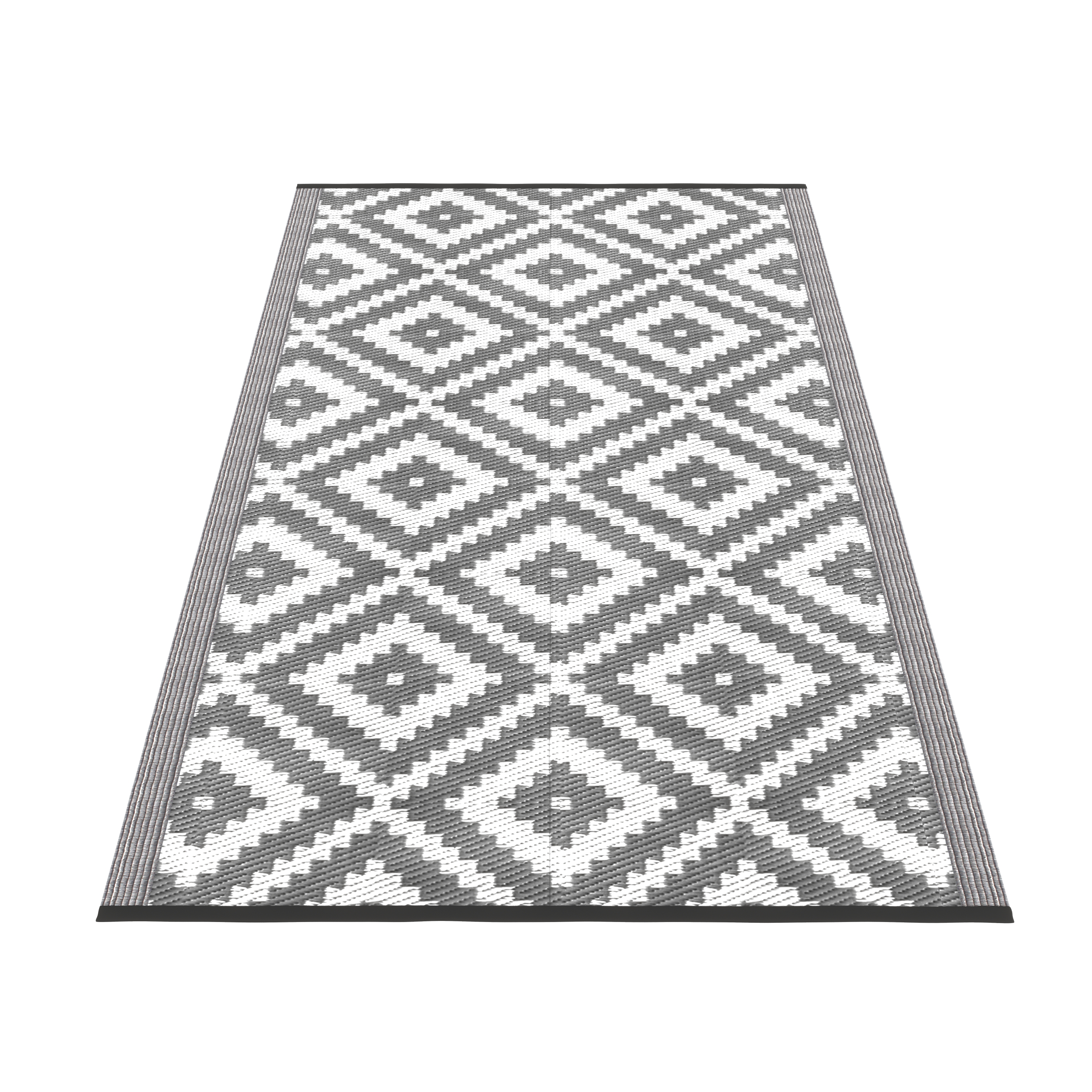 Outdoor Teppich KALUA 150 x 90 cm grau/weiss