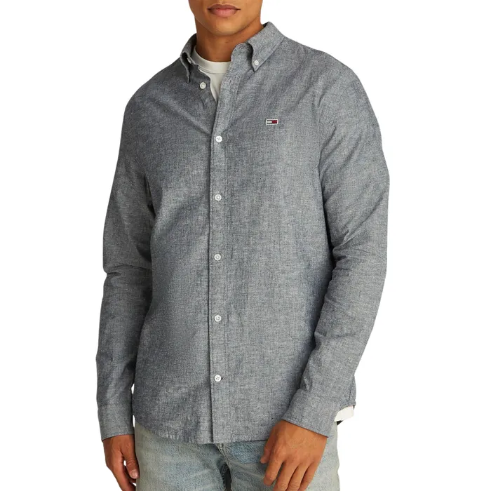Tommy Hilfiger Regular Fit Linnen Blend Overhemd Heren