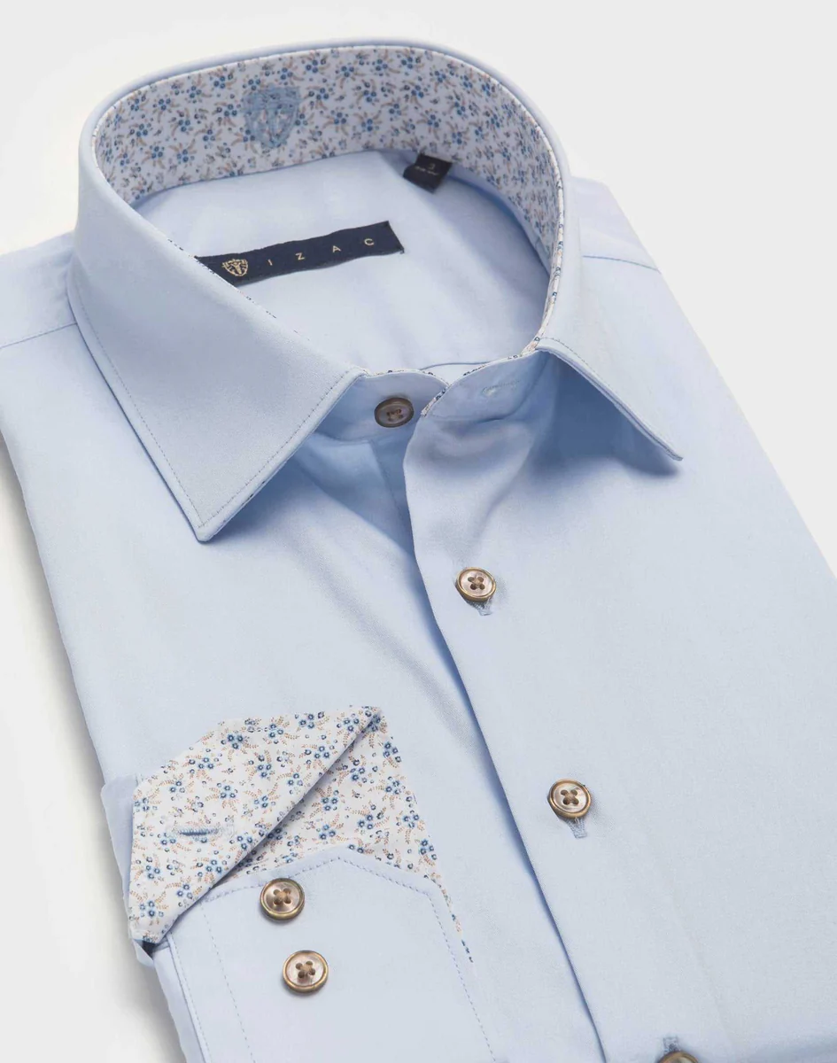 Chemise fantaisie bleu ciel 