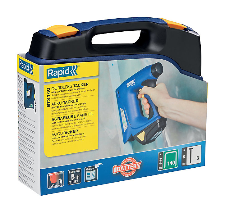 Agrafeuse/Cloueuse électrique à batterie Rapid BTX140, en coffret sans fil