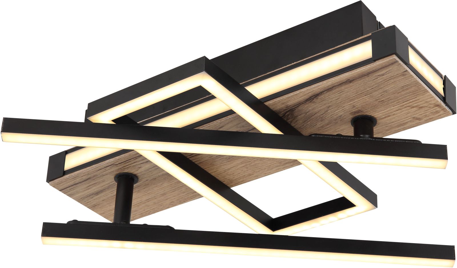 LED-Deckenleuchte - schwarz-holzfarben - schwenkbar - 68 cm