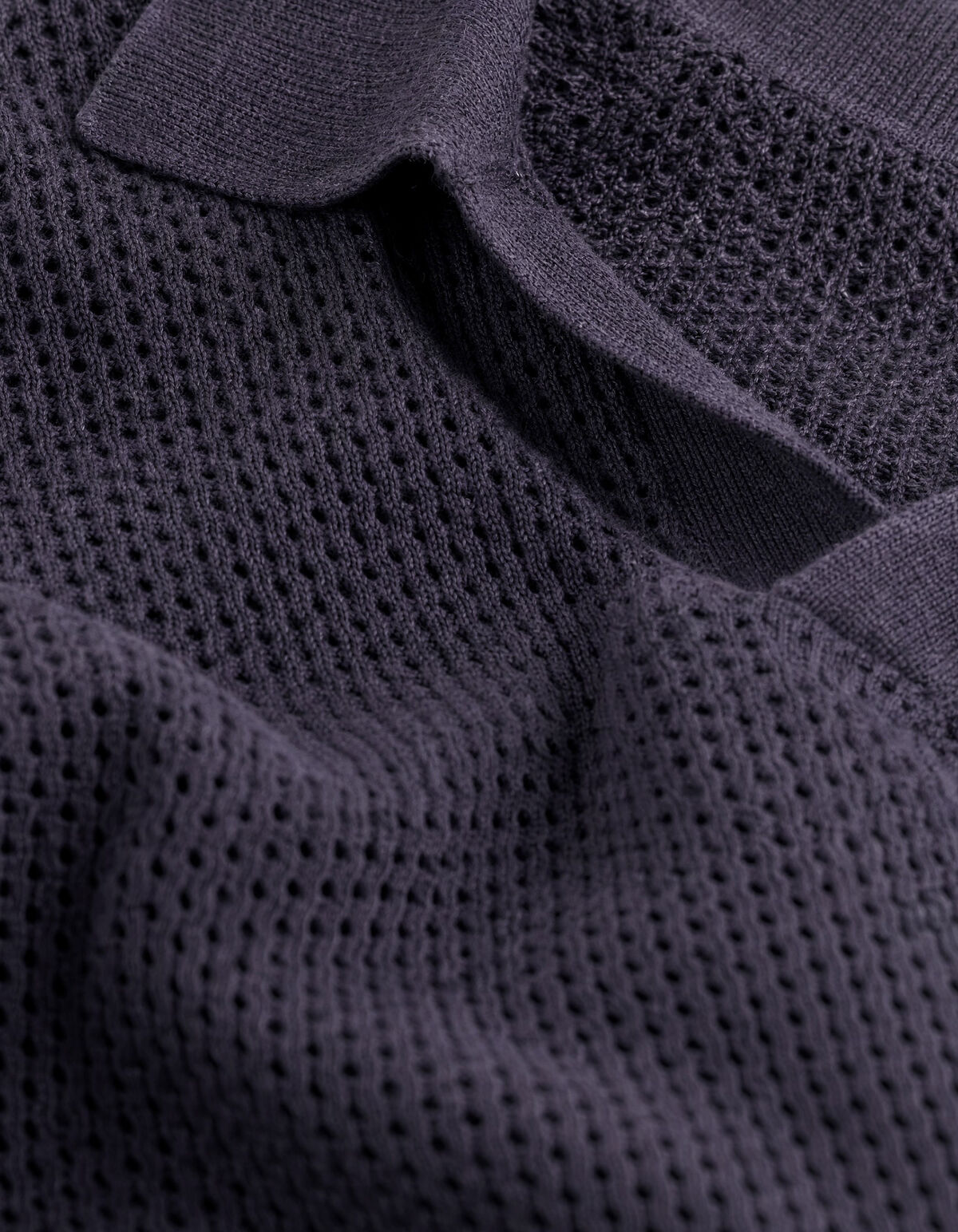 Longsleeve Knit Polo Donkerpaars