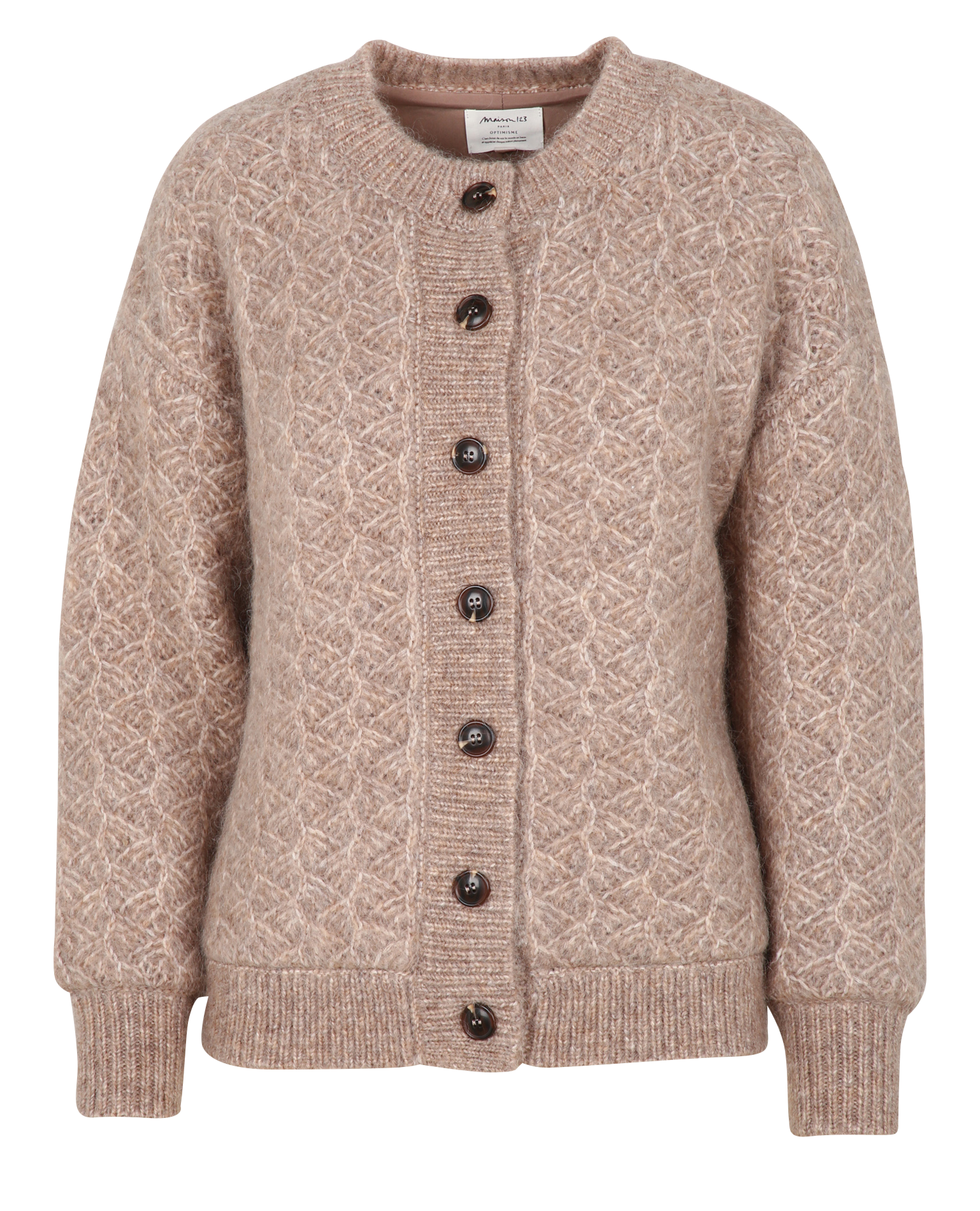 COSMO - Gilet droit col rond | Gris