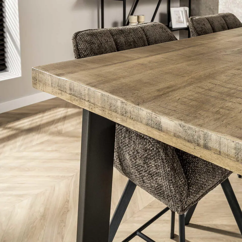 Bartafel Mangohout Licht - 135x70x92cm - Trapeziumpoten
