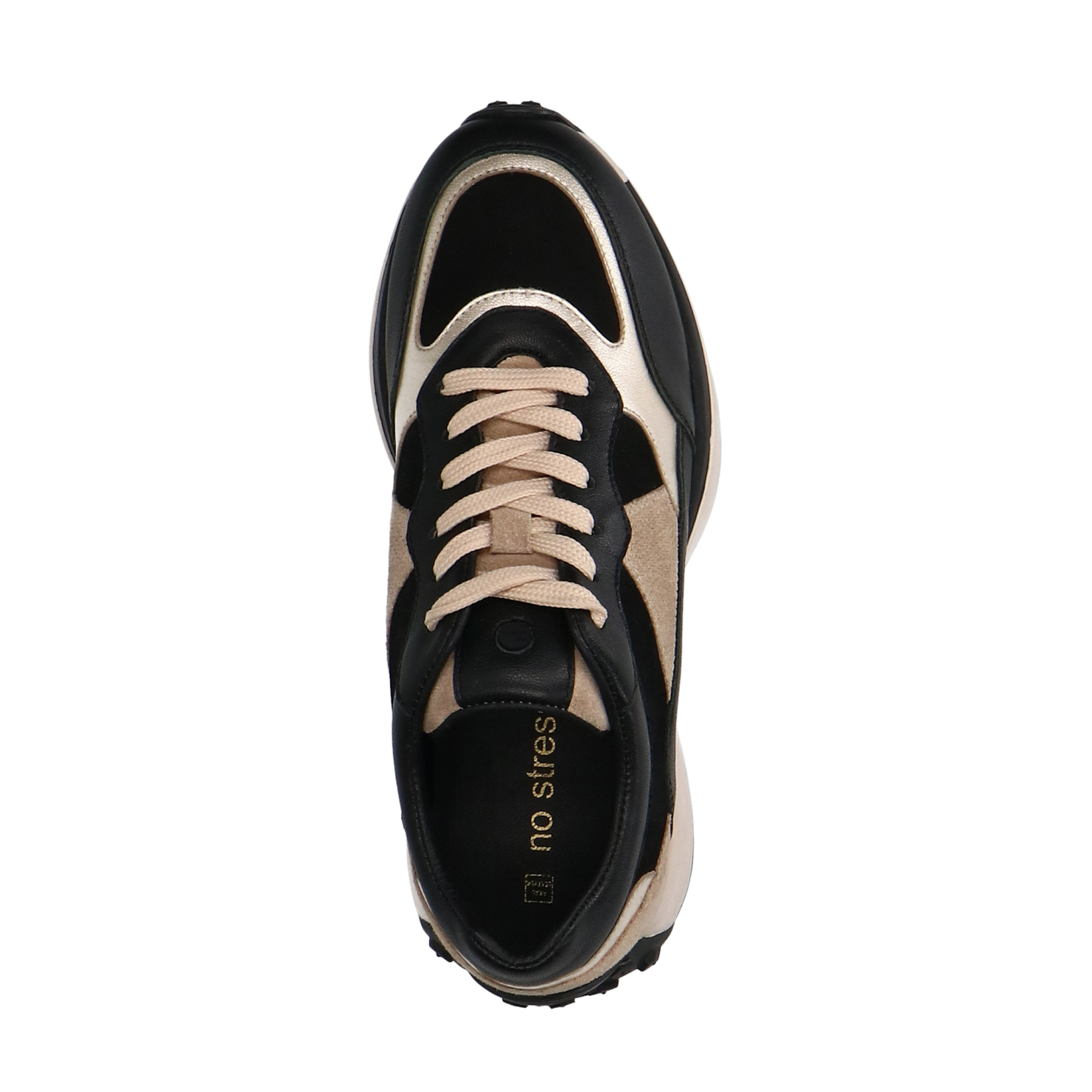 Zwarte leren sneakers met details