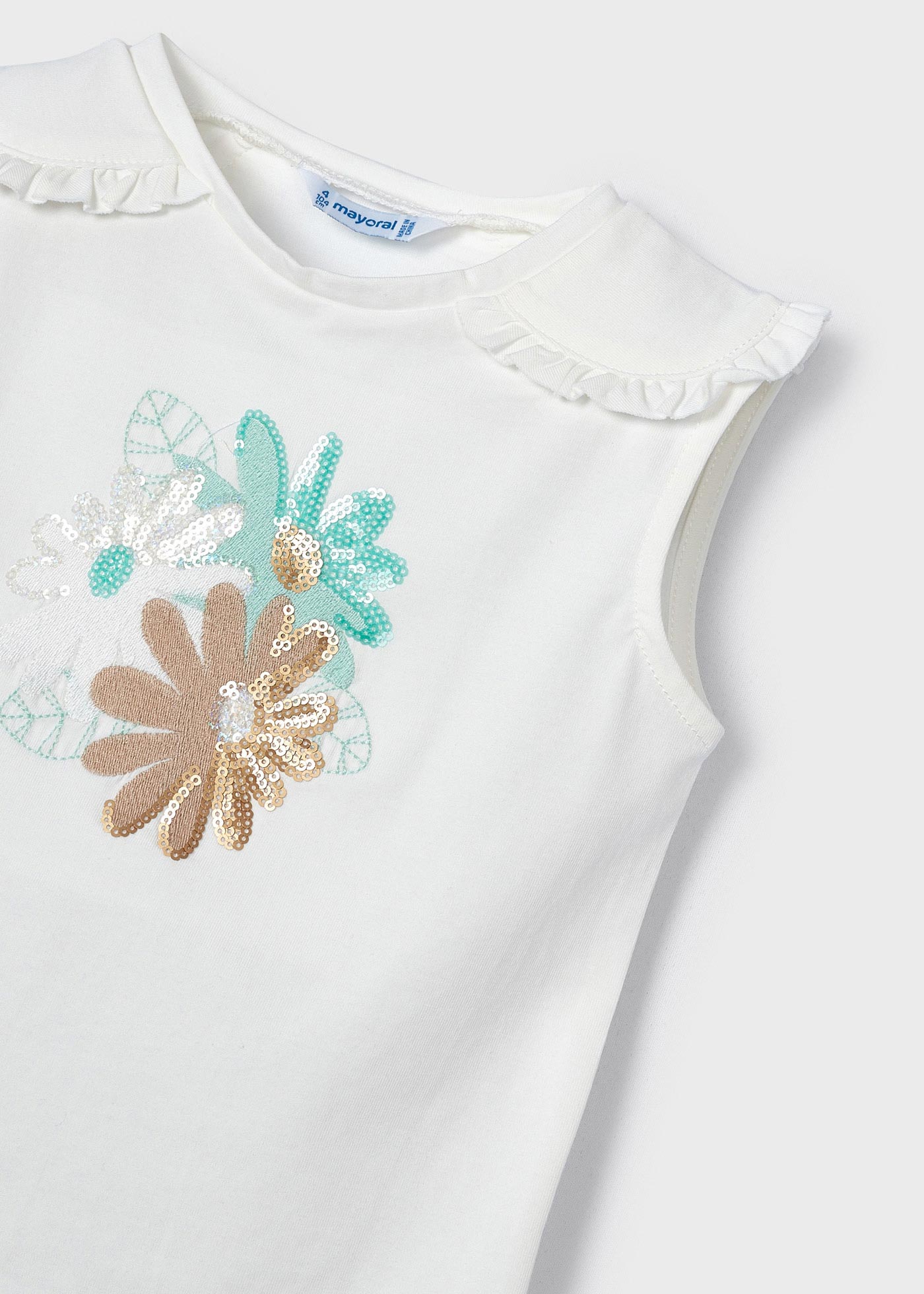 Conjunto de duas peças com saia de tule para meninas