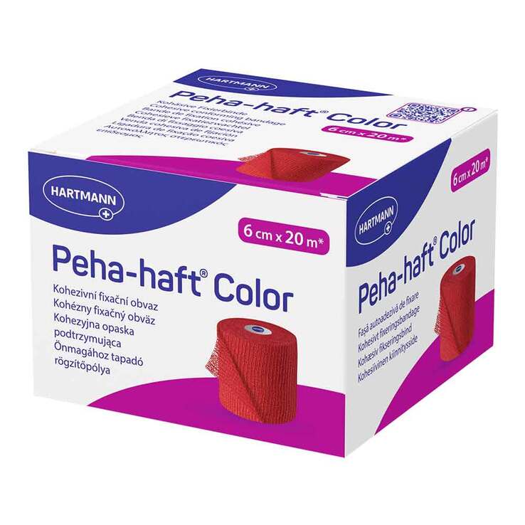 Peha Haft Color Fixierbinde latexf.6 cm x 20 m rot, 1 St