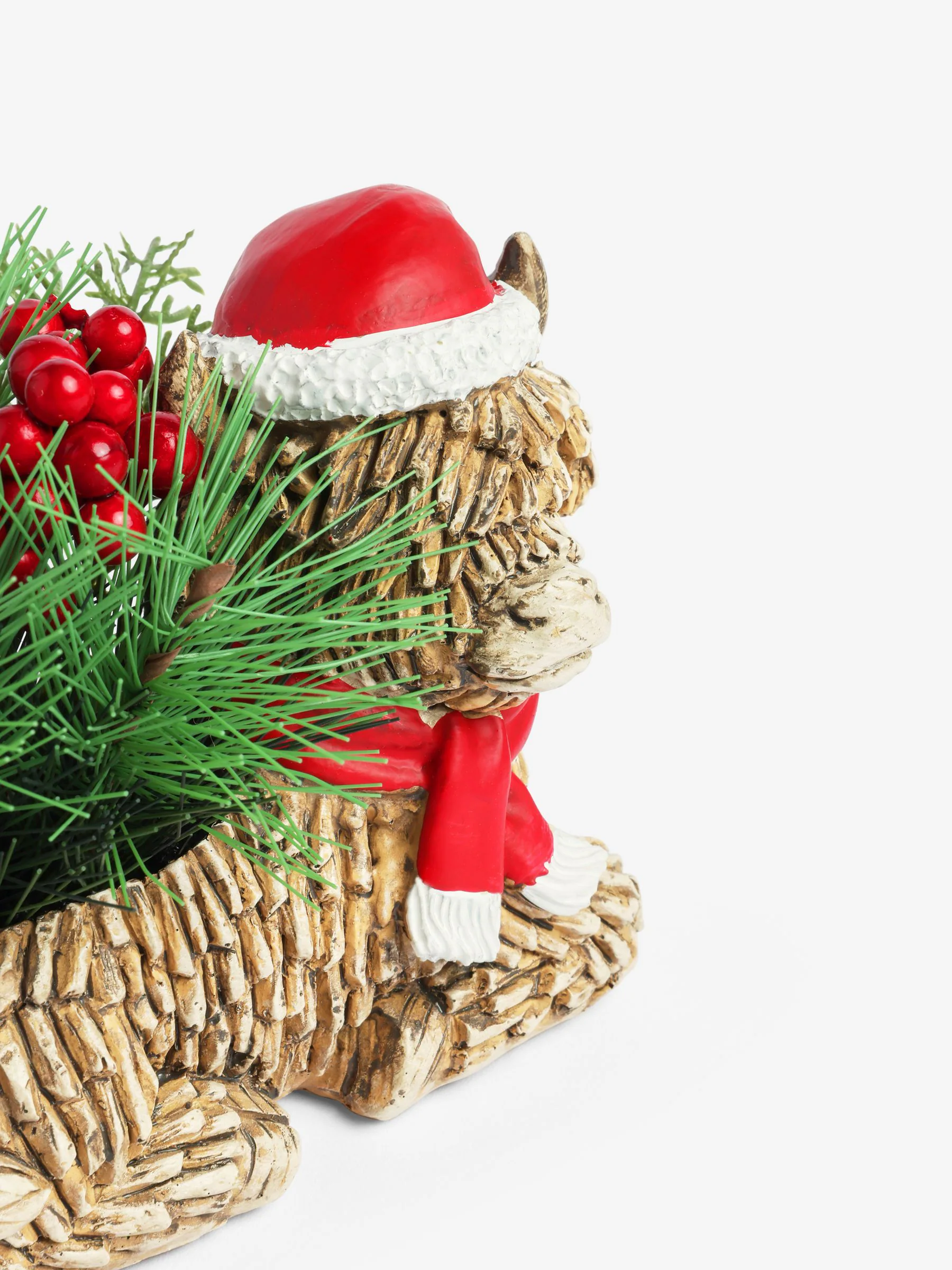 Hamish The Highland Cow kunstmatige Kerstmis arrangement