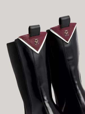 Botas Chelsea de couro de cano alto