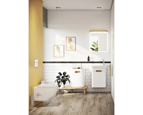 VitrA Aquacare Sento douchetoiletset, randloos, met hygiënedouche, glanzend wit, HygieneGlaze, met toiletzitting 7748B003-6206