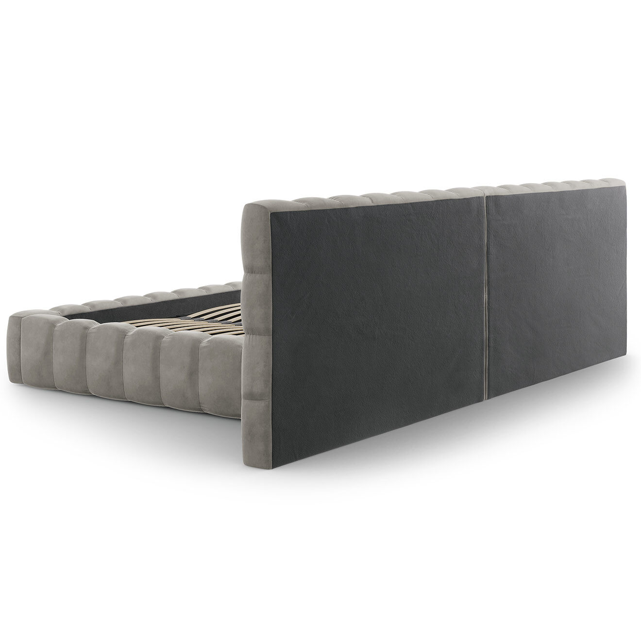 Cosmopolitan Design Lit avec coffre de rangement Bali Velours gris clair - 200x200 cm