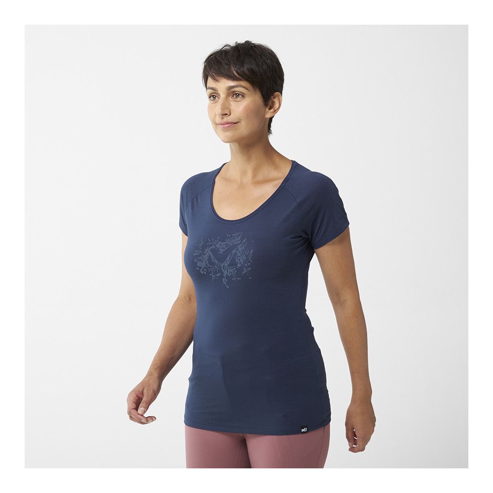 Millet IMJA WOOL PRINT - Tee-shirt Femme saphir