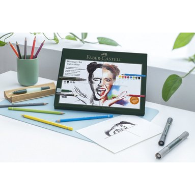 FABER-CASTELL Kit aquarelle Discovery, 12 pièces