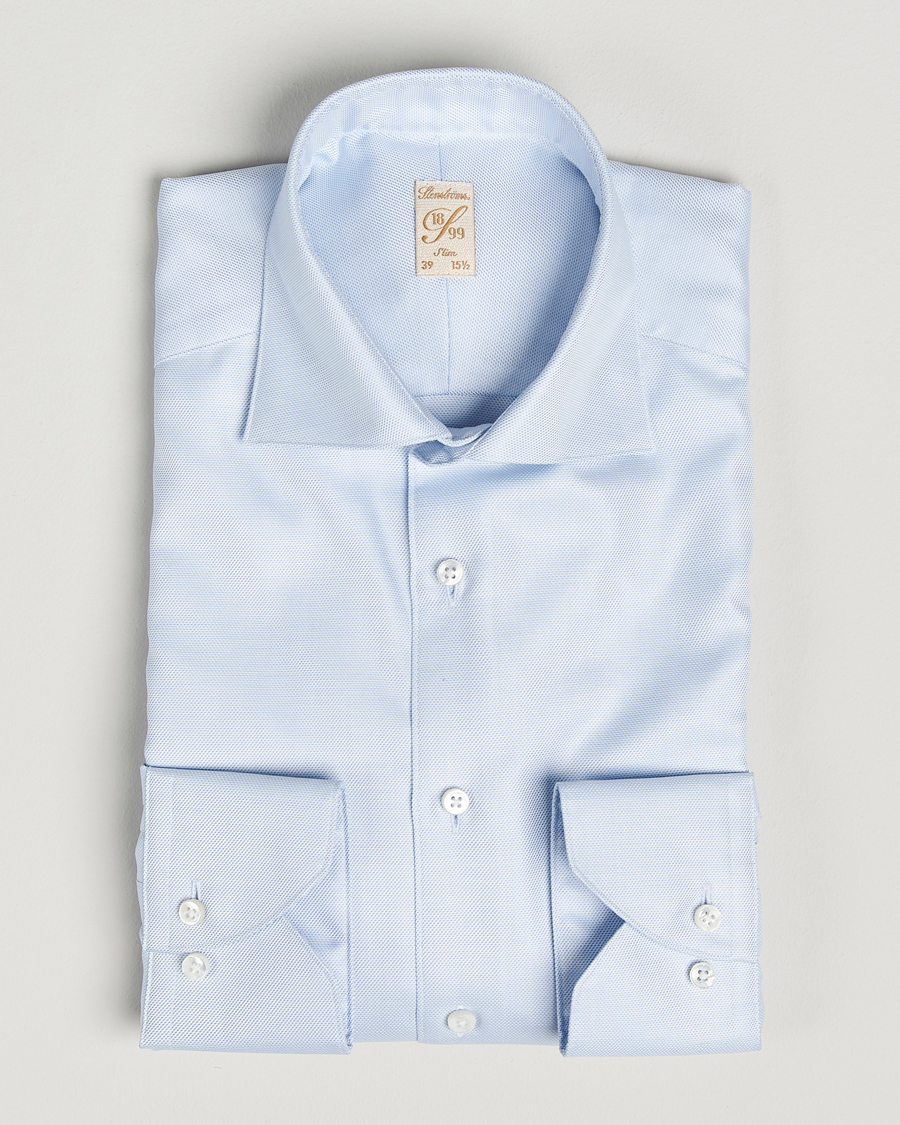 Stenströms 1899 Slim Cotton Twill Shirt Light Blue