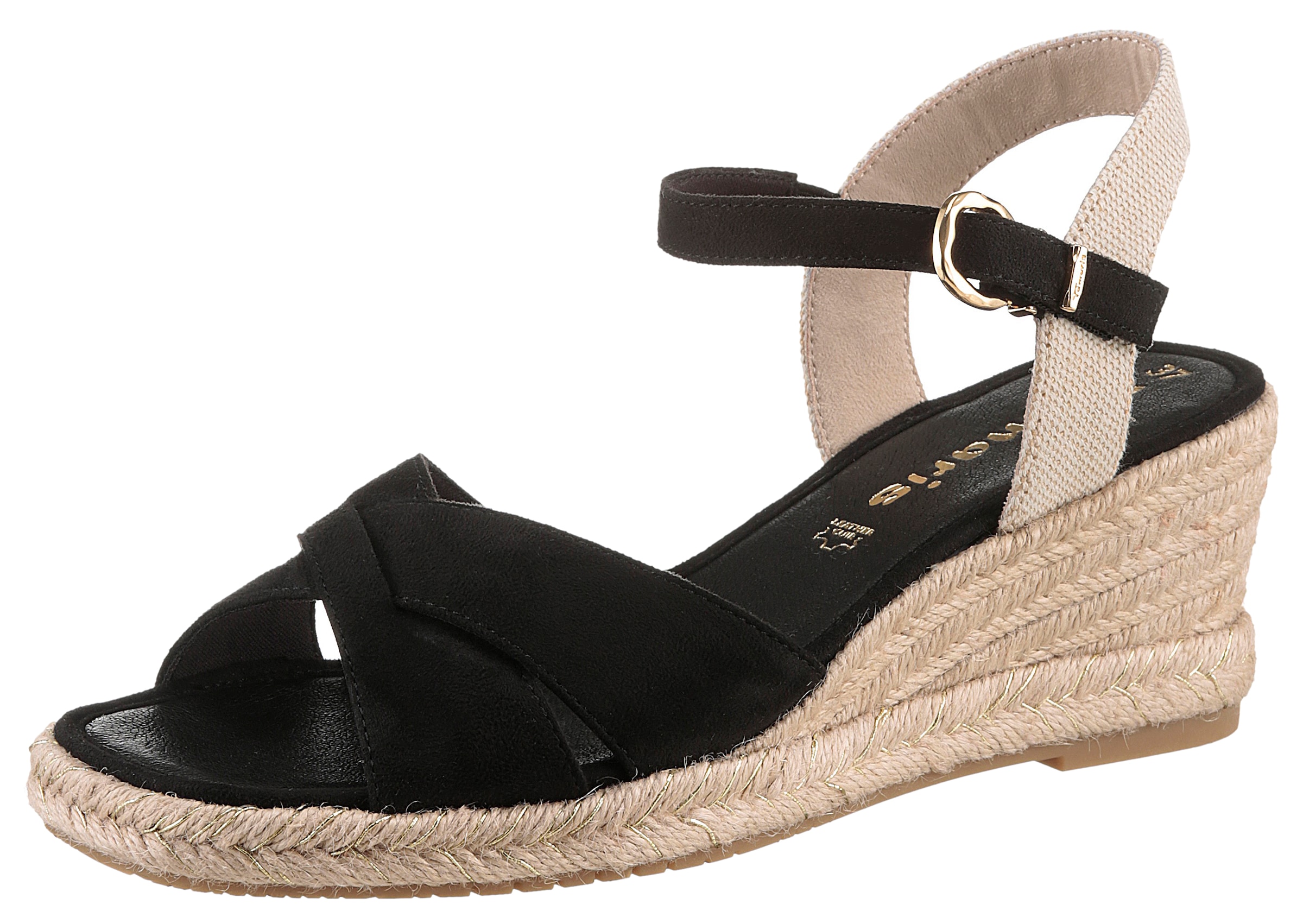 Tamaris Keilsandalette  , Riemchensandale, Sommerschuh mit modischer Kreuzbandage