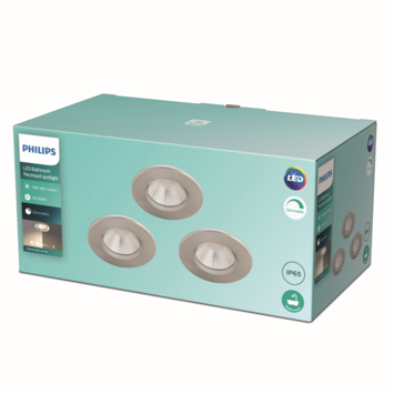 Philips inbouwspot Dive 5.5W 2700K Nikkel 3-pack