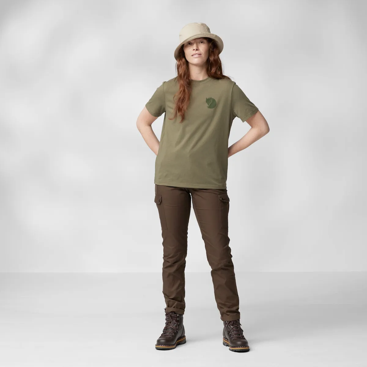 Fjällräven Women's Fox Boxy Logo Tee Misty Green