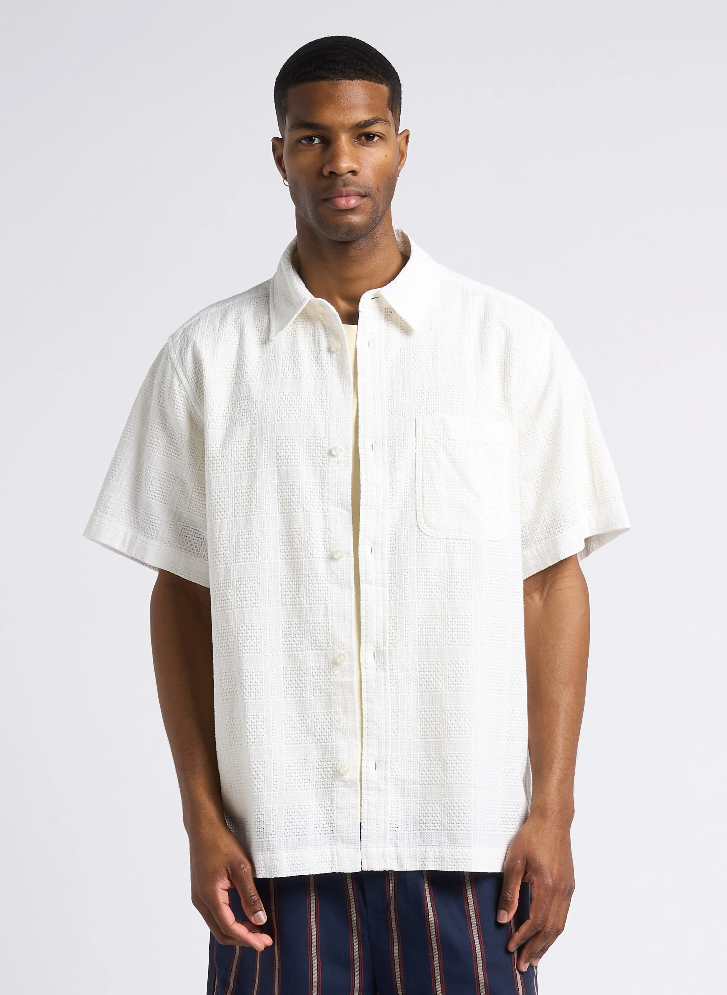 CHARLIE - Chemise droite col classique en coton | Beige