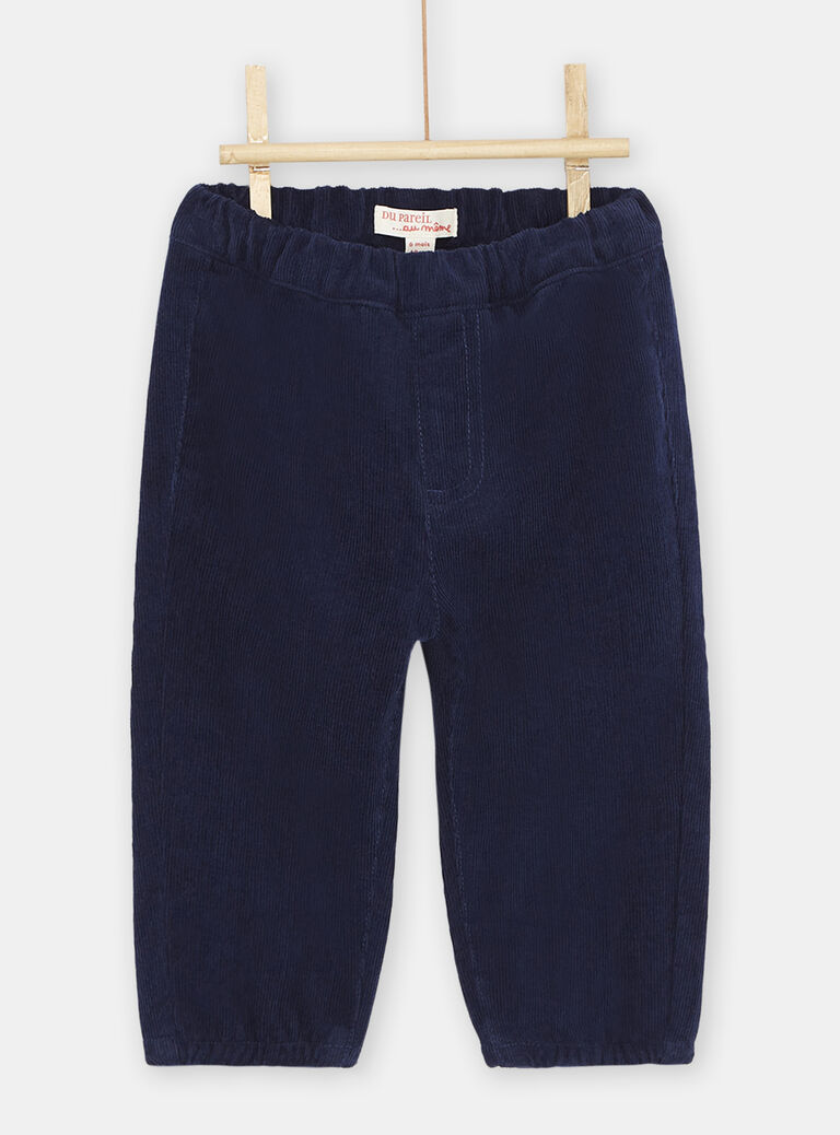 Pantalon en velours bleu foncé bébé garçon