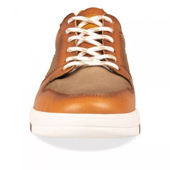 Baskets COGNAC DENIM SIDE CUIR