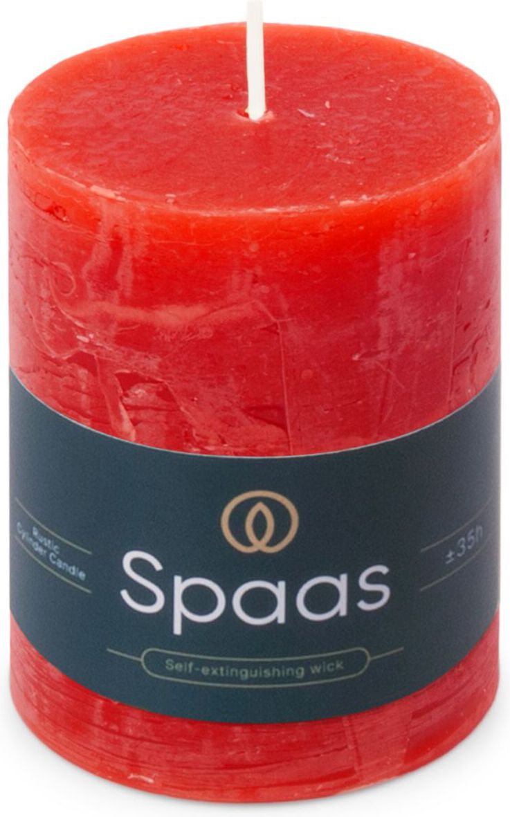 Spaas stompkaars Essential collection rood 35 uur D 7 H 9,5 cm