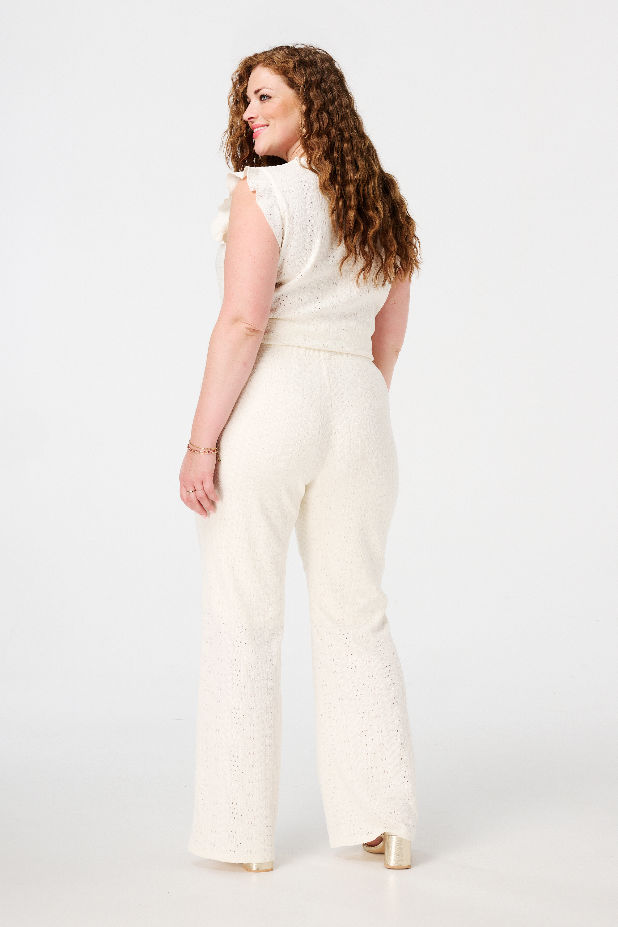 Gehaakte broek Cream