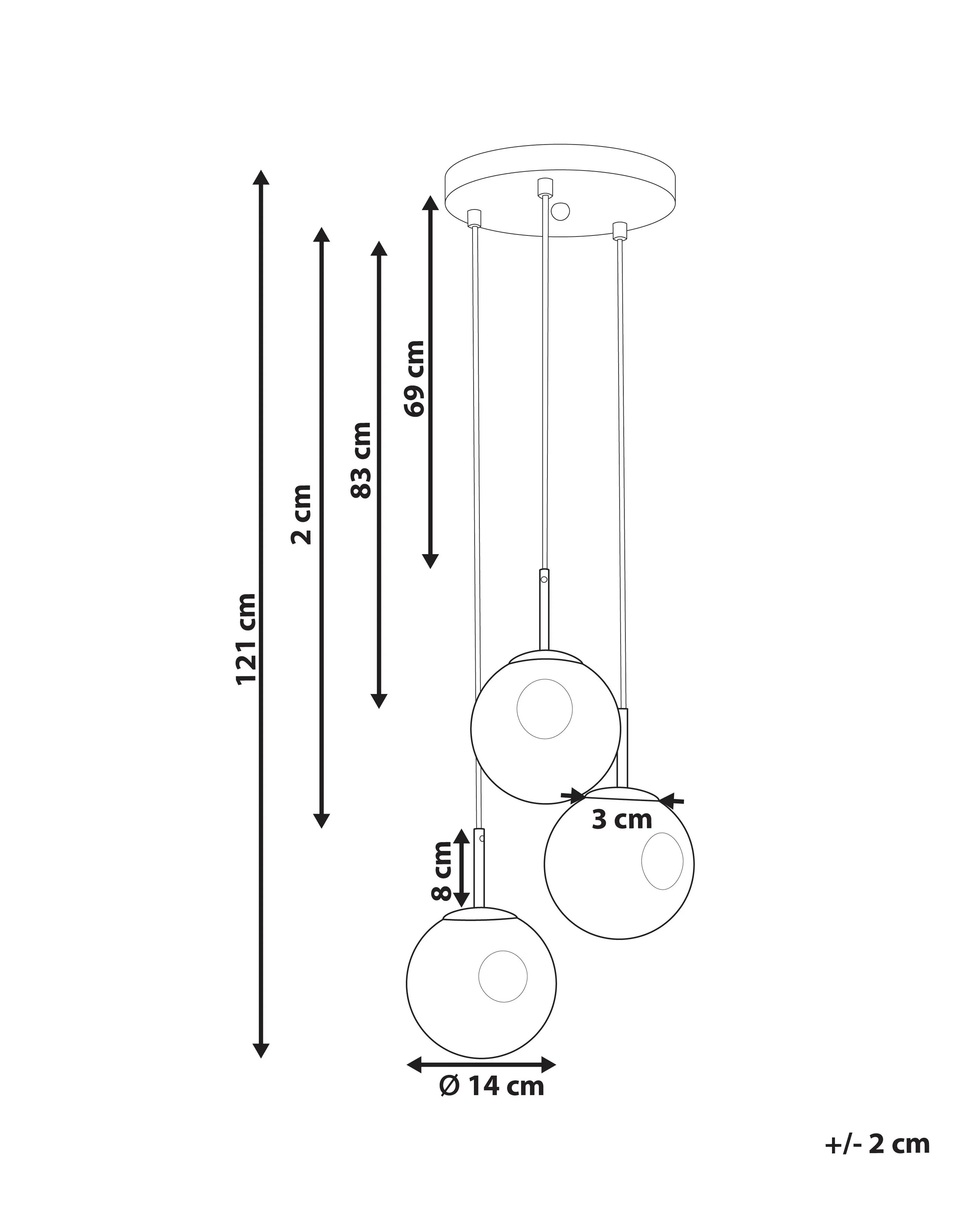 Hanglamp RALFES Glas Messing