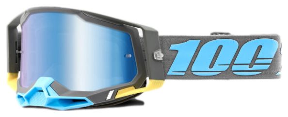 Masque 100% Racecraft 2 Gris | Verres Mirror Bleu Ciel