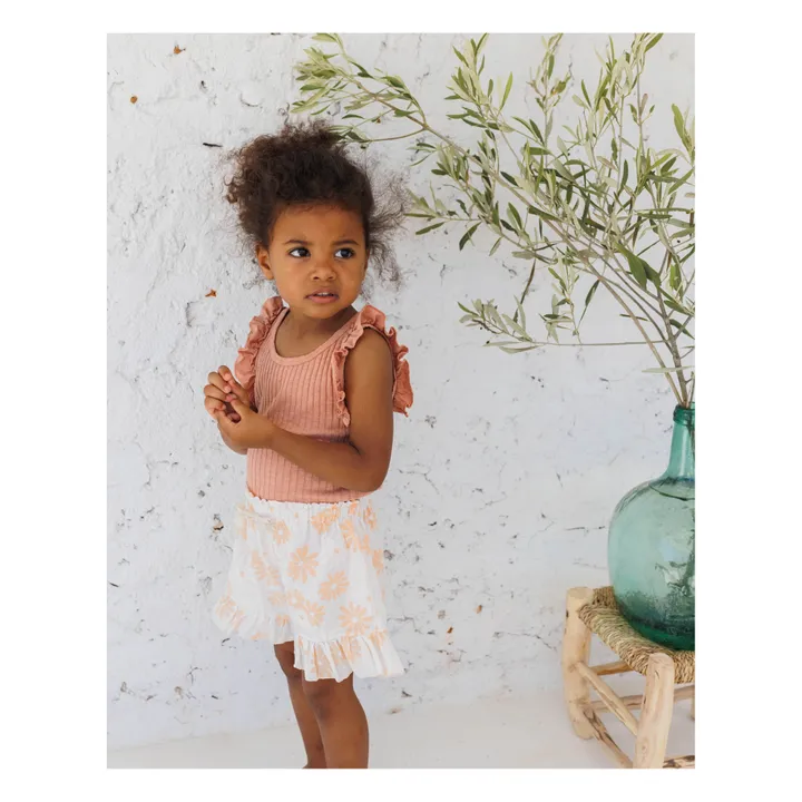 Búho Short Daisy Gaze de Coton | Blanc
