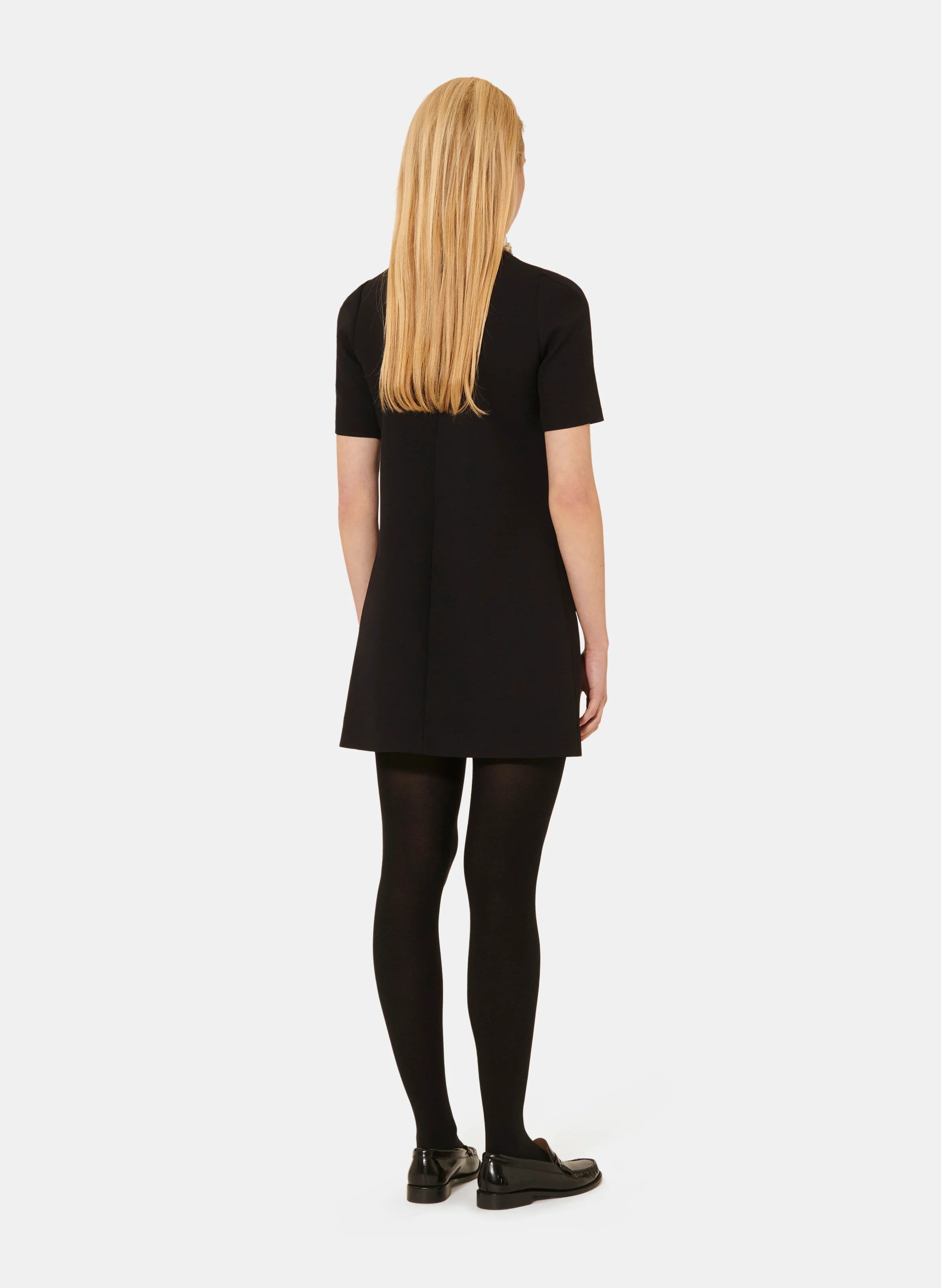 RENATA - Robe courte col rond | Noir