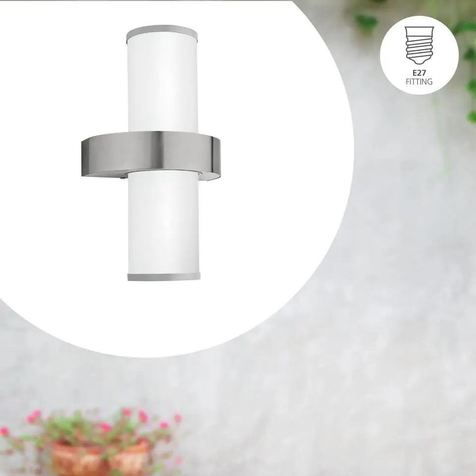 EGLO Beverly Wandlamp - E27 - 35 cm - Zilver/Wit