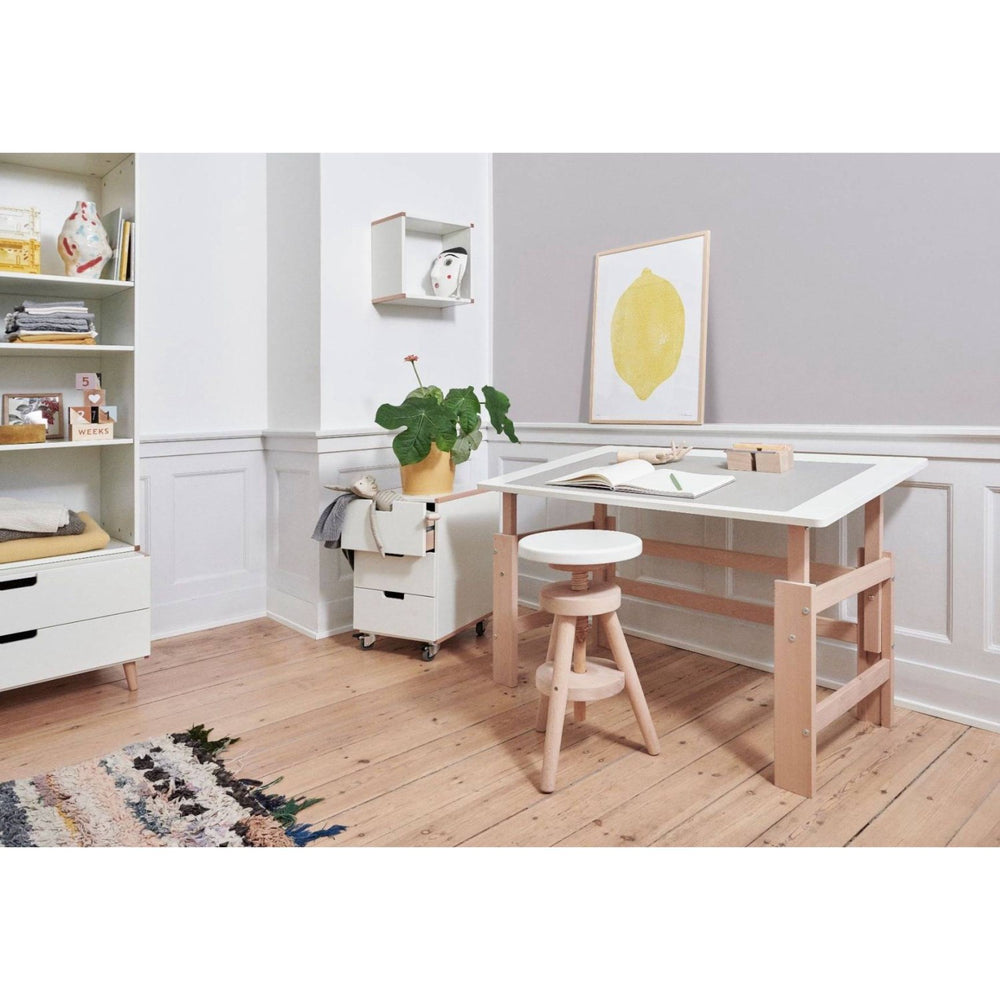 Køb Manis-h Snow White Justerbart Skrivebord Med Stel I Bøgetræ