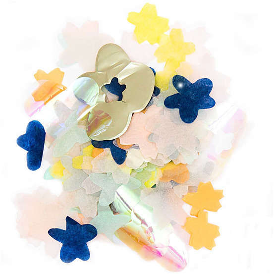 Confettis fleurs bleu mixe 20g