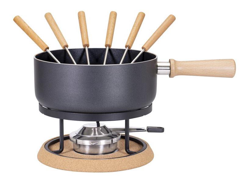 Kadastar Käsefondue-Set Bernina 9 Teile, Schwarz Fondue Set für Käse