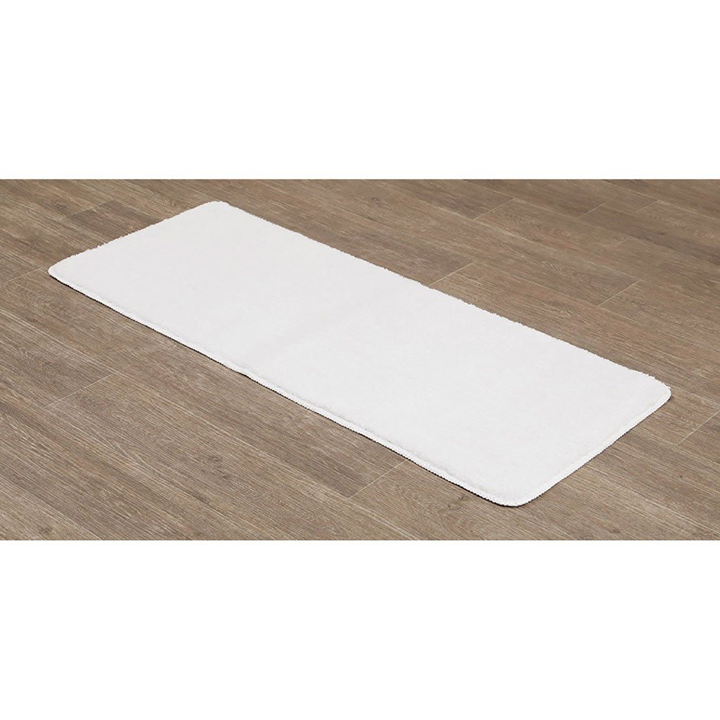 Tapis de bain microfibre et latex blanc 50x70cm