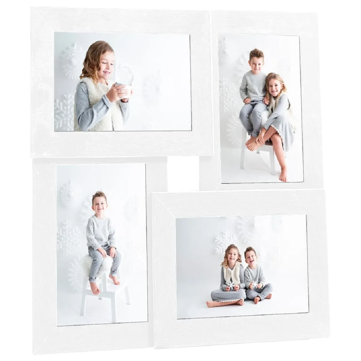 vidaXL Collage de Cadres Photo - Blanc MDF